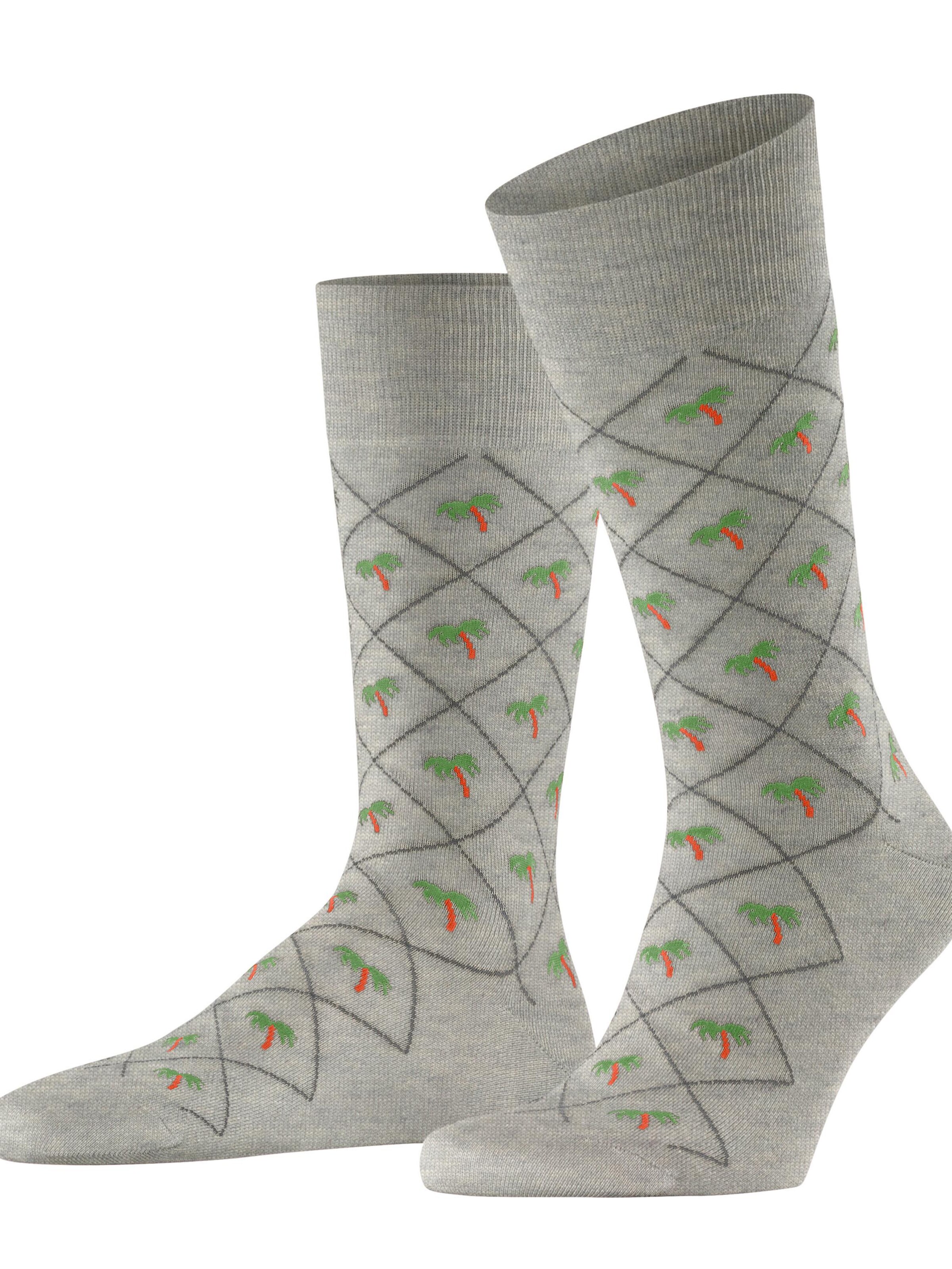 BURLINGTON Socks 'Palm Tree' in Grey: front