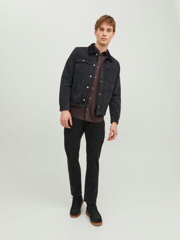 JACK & JONES Regular Fit Hemd 'Sheridan' in Braun