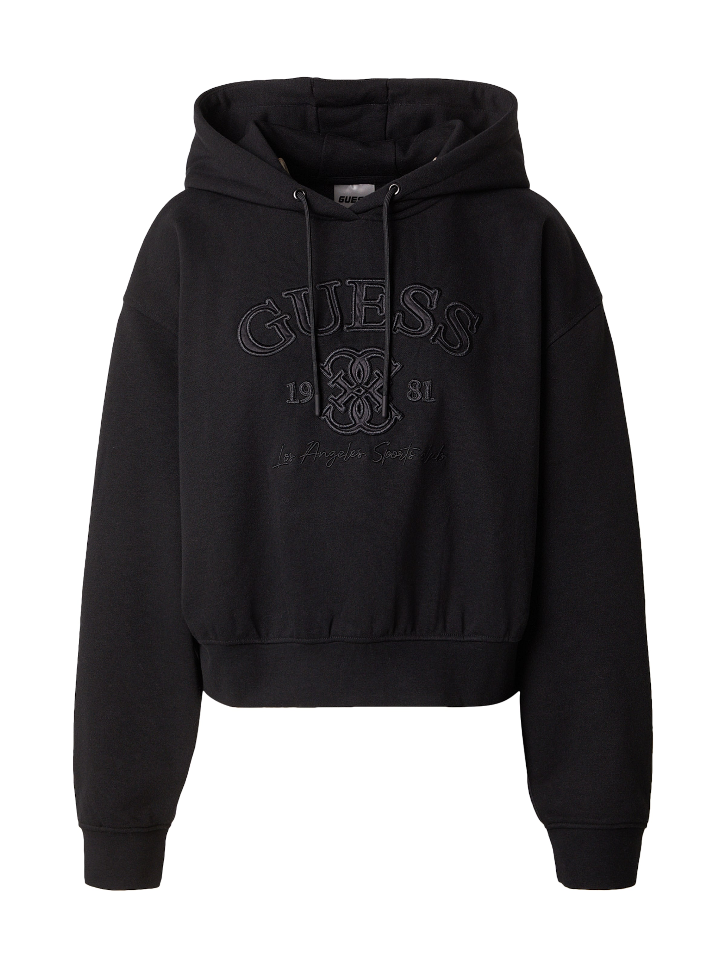 GUESS - Sweatshirt de desporto 'YAYOI' em preto: frente
