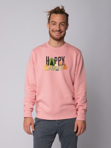 Watapparel Sweatshirt ' Happy Camper ' in Roze: voorkant