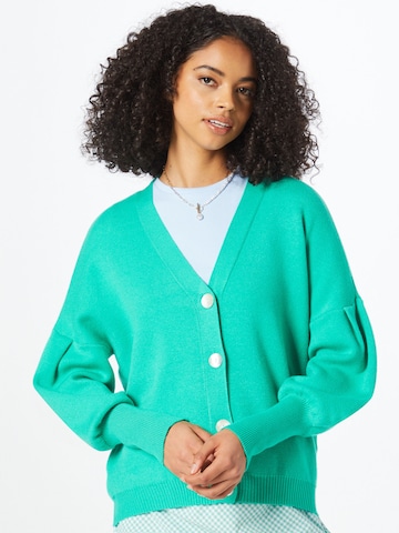 Y.A.S Knit cardigan in Green: front