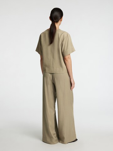 SELECTED FEMME Wide leg Bandplooibroek 'SLFNATUK' in Groen