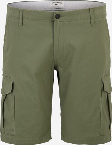 Jack & Jones Plus Regular Cargobroek 'JOE' in Groen: voorkant