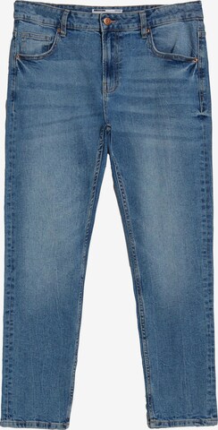 Coupe slim Jean Bershka en bleu : devant