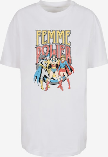 F4NT4STIC T-shirt oversize 'DC Comics Wonder Woman Femme Power' en bleu clair / jaune / rouge / blanc, Vue avec produit