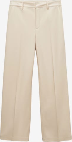 MANGO Wide leg Pleated Pants 'City' in Beige: front