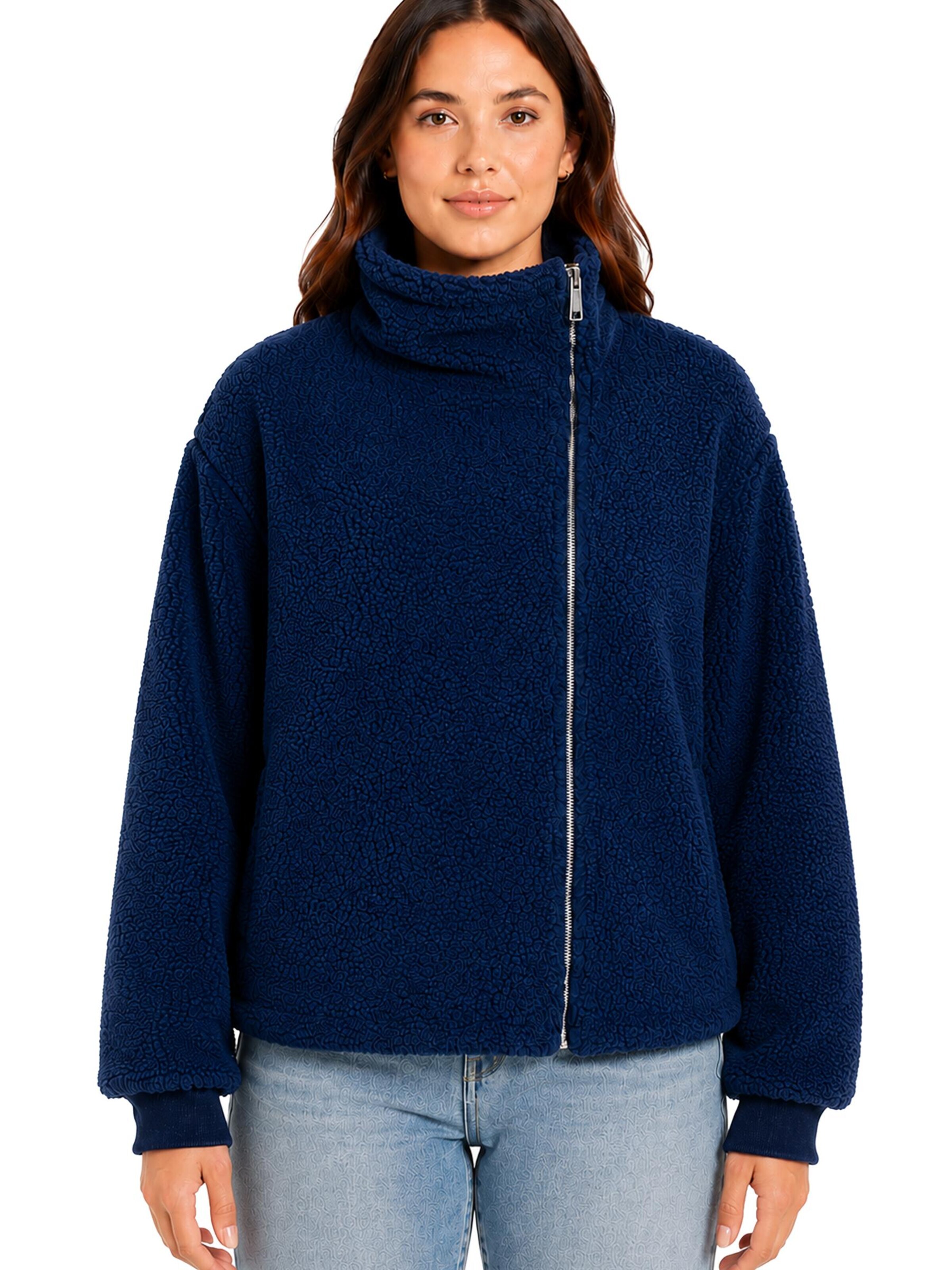 NØRDFUCHS Between-Season Jacket 'TEDDY Jacke Damen blau' in Blue: front