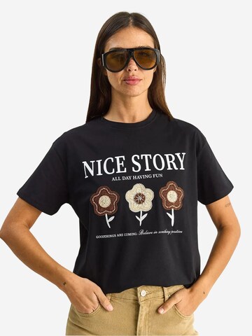 T-shirt Bianco Lucci en noir