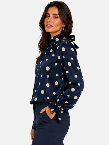 REGINA FASHION Bluzka 'Blouse with Standing collar print' w kolorze niebieski
