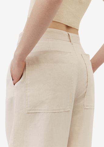 Marc O'Polo Wide leg Bandplooibroek in Beige