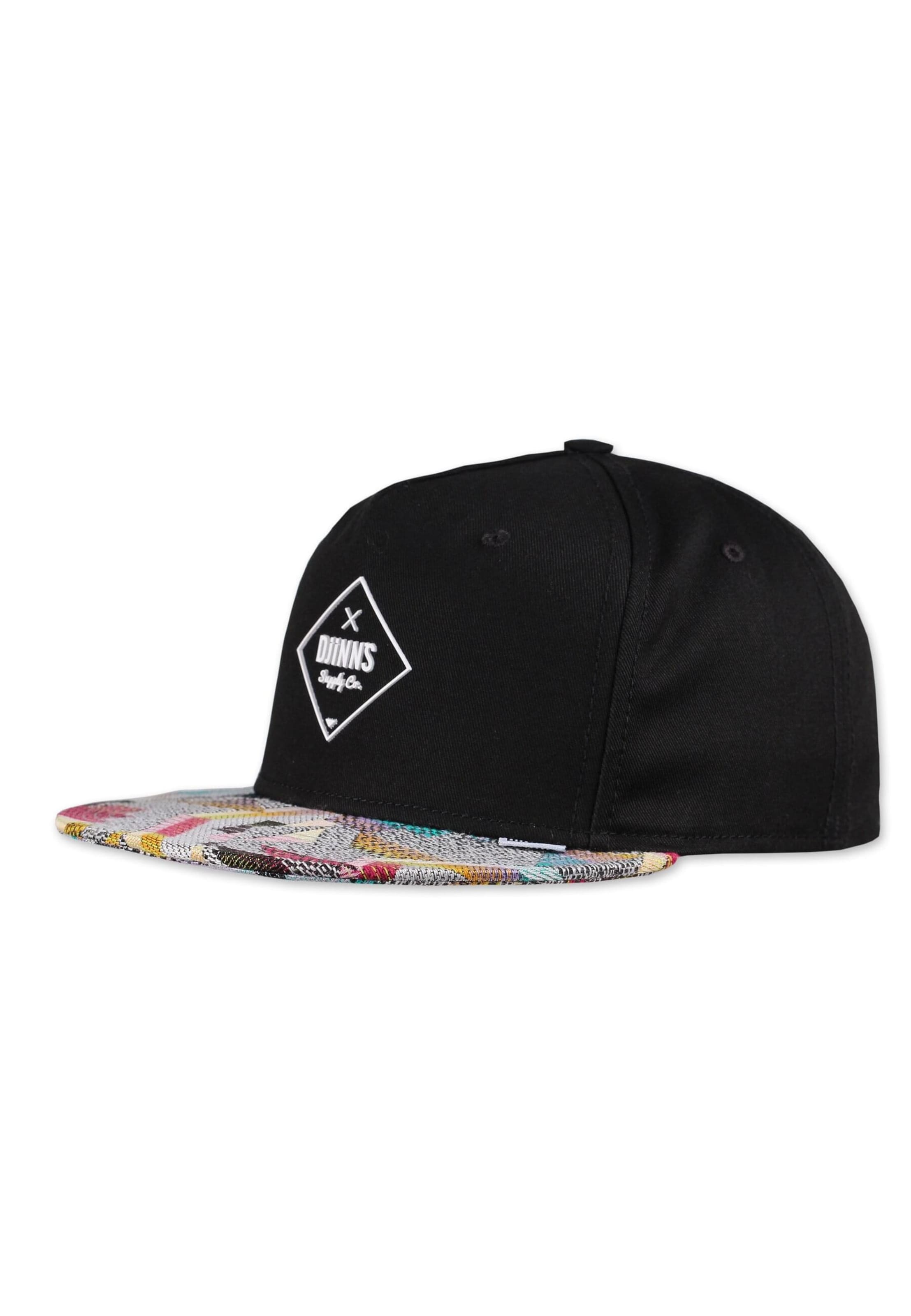 DJINNS Cap 'Rubber Aztek' in Black: front