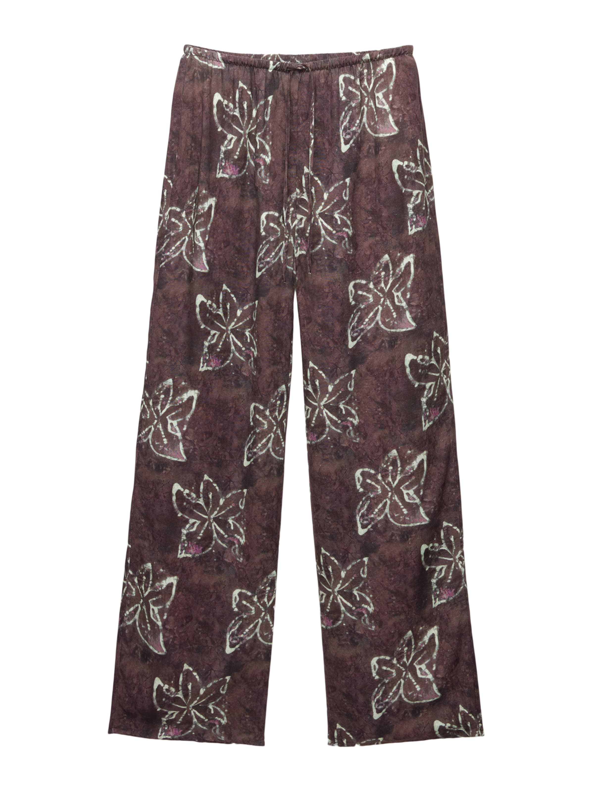 Pull&Bear Wide Leg Hose 'HIBISCUS' in Lila: Vorderseite