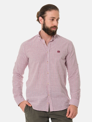 Coupe slim Chemise 'CH194' CIPO & BAXX en rouge : devant