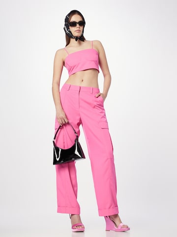 SOMETHINGNEW Wide leg Cargobroek 'JANE' in Roze