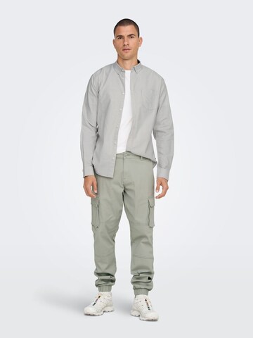 Only & Sons Средняя посадка Рубашка 'ONSAlvaro' в Серый