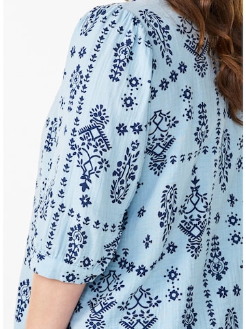 Zizzi Traditional Blouse 'VVIVA' in Blue