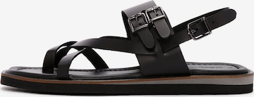 Infradito di Derimod in nero: frontale