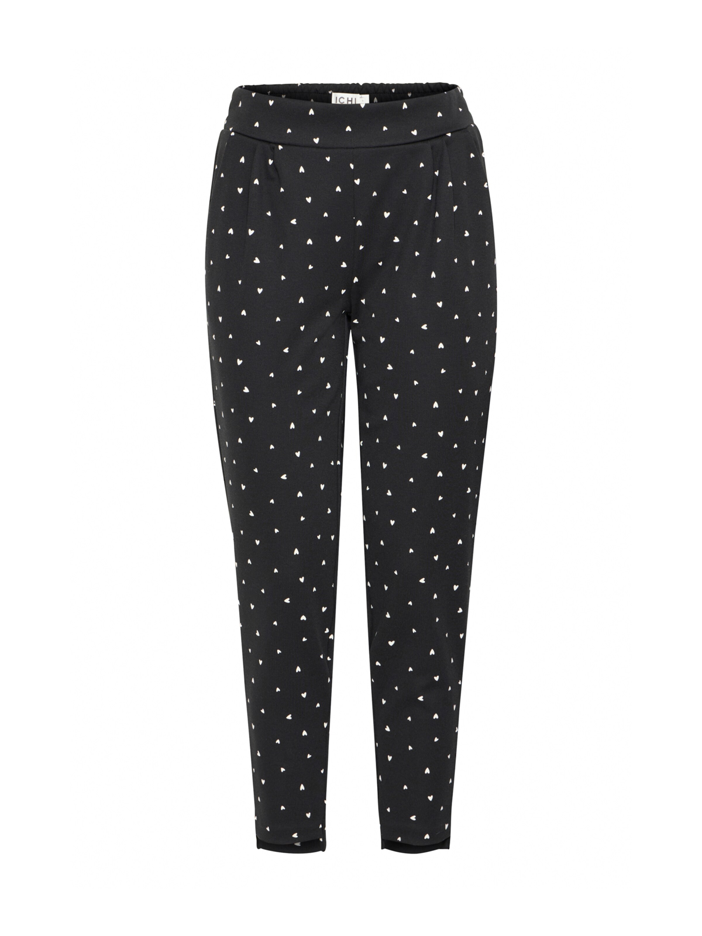 ICHI Bandplooibroek 'IHKate' in Zwart: voorkant