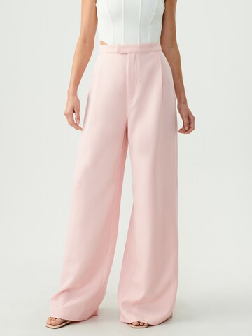 BWLDR Wide leg Broek in Roze: voorkant