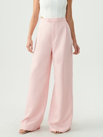 BWLDR - Perna larga Calças em rosa: frente