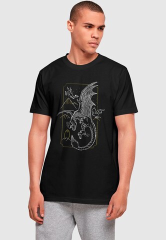 T-Shirt 'Harry Potter - Dragon' ABSOLUTE CULT en noir : devant