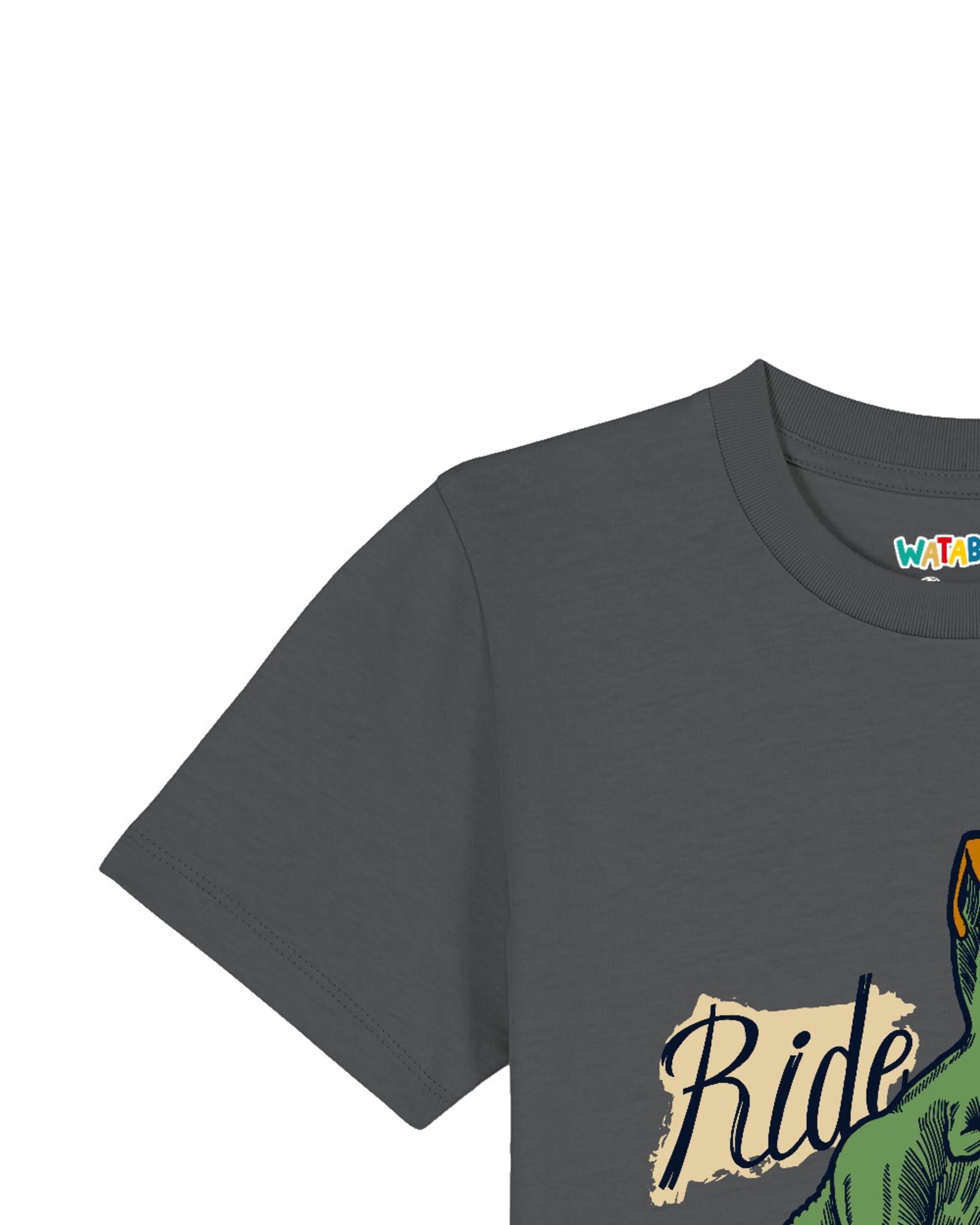 watabout.kids Shirt 'T-Rex Fahrrad' in Grijs