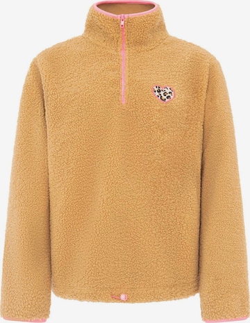 Sweat-shirt Zwillingsherz en beige : devant
