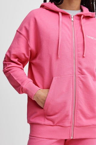 The Jogg Concept Athletic Zip-Up Hoodie in Pink