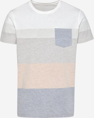Redefined Rebel T-Shirt 'Dexter' in sand / taubenblau / graumeliert / weiß, Produktansicht
