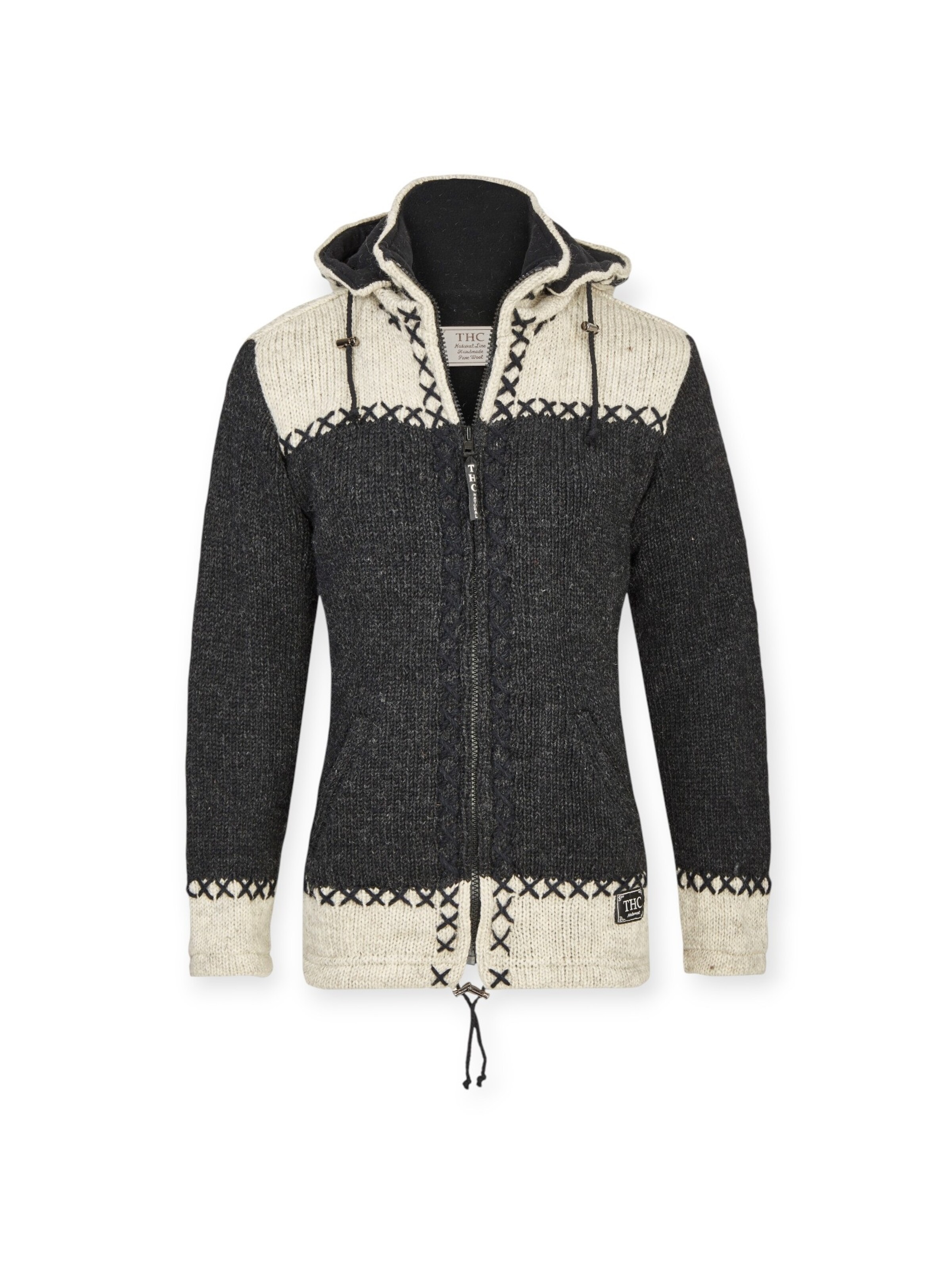 THC Natural Line Strickjacke 'THC 511'‌‌‌‌‌‌‌‌‌‌ in Grau: Vorderseite