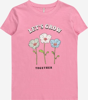 KIDS ONLY T-Shirt 'BONE' in Pink: predná strana