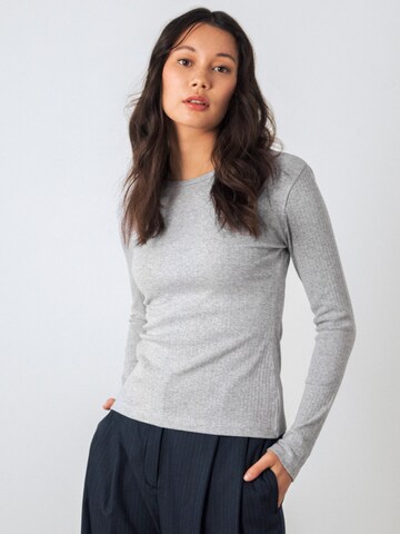 Honest Basics Shirt 'Long Rib'‌‌‌‌‌ in Grau