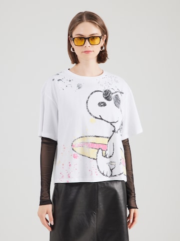 PRINCESS GOES HOLLYWOOD Shirts 'Snoopy Surfer' i hvid: forside