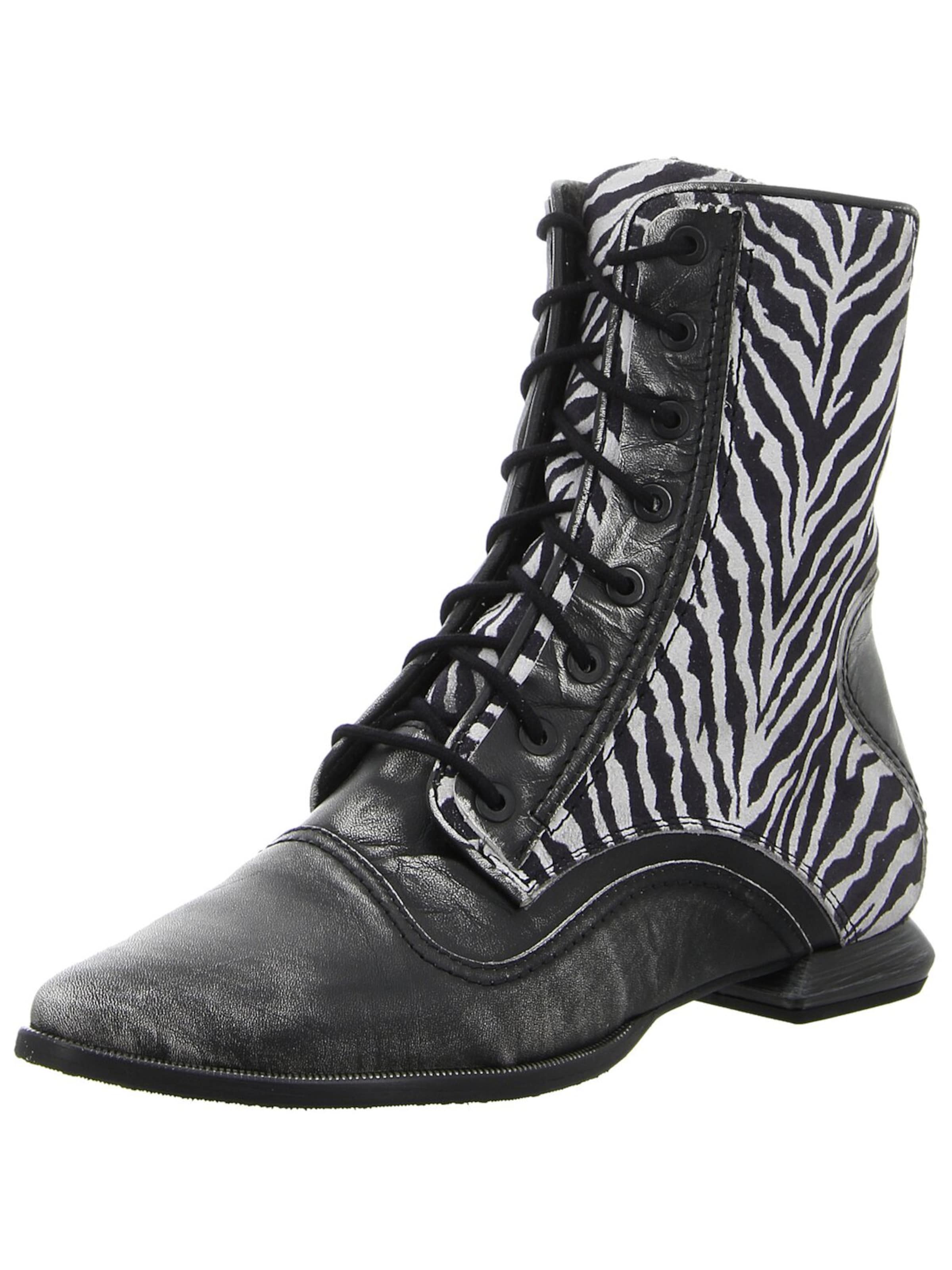 Simen Lace-Up Boots 'Damen Stiefelette 8048A SCHWARZ GRAU Echt Leder in grau' in Grey: front