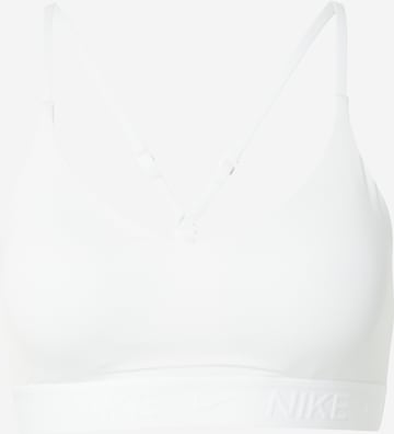 Bustier Soutien-gorge de sport 'INDY' NIKE en blanc : devant