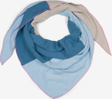styleBREAKER Tuch '3-Farbiges Musselin Dreieckstuch' in Blau: Vorderseite