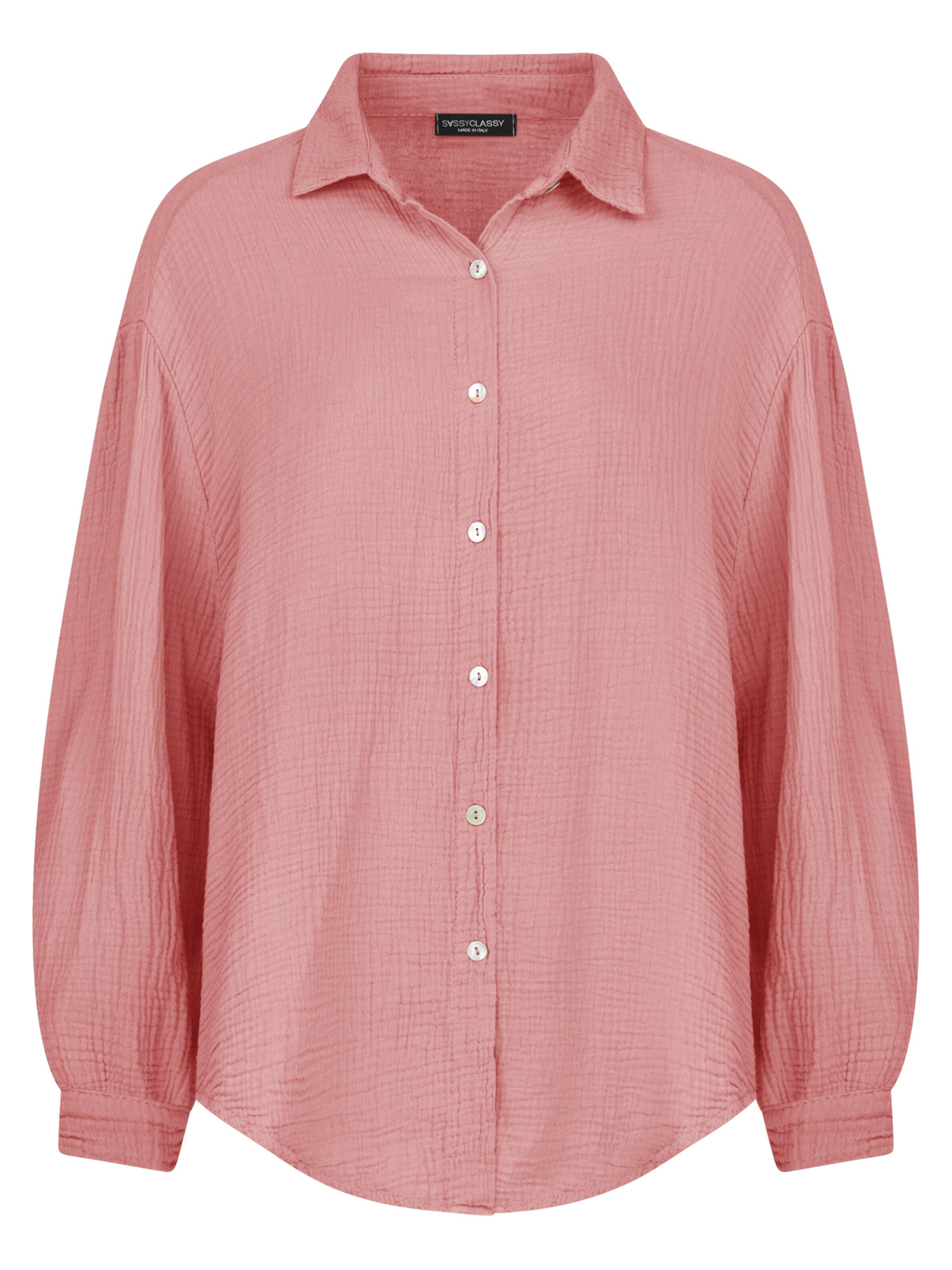 SASSYCLASSY Blouse 'kürzere Variante' in Pink: front