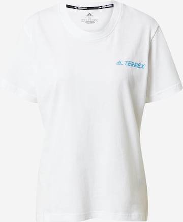 adidas Terrex Λειτουργικό μπλουζάκι σε λευκό: μπροστά