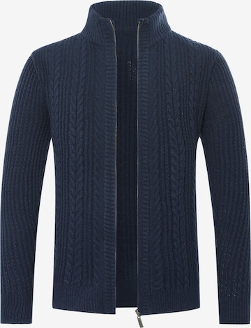 YOUTHUP Strickjacke 'Schmiegsam' in Blau: Vorderseite