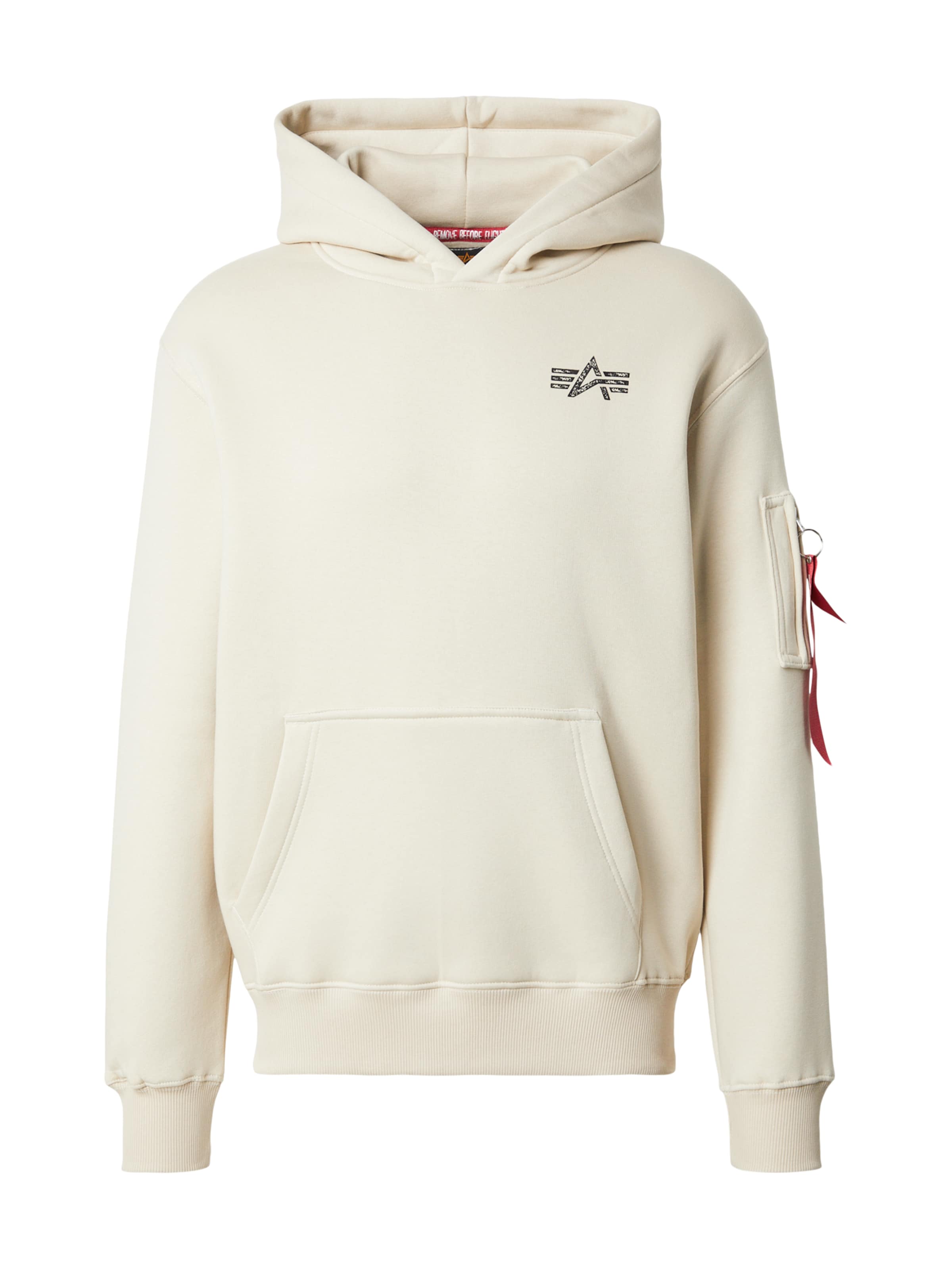 ALPHA INDUSTRIES Суичър 'Signature' в бежово: отпред