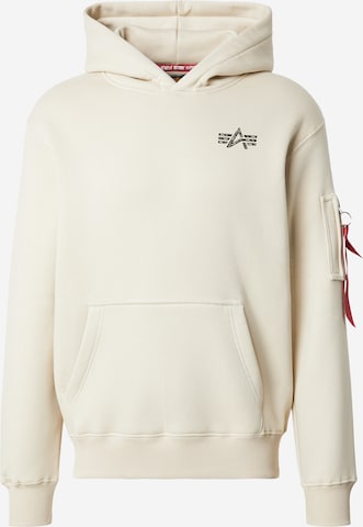 ALPHA INDUSTRIES Суичър 'Signature' в бежово: отпред