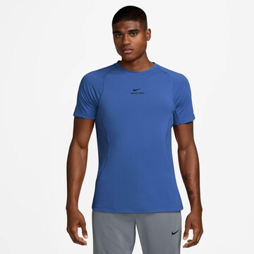 NIKE Performance Shirt 'NPT' in Blue: front