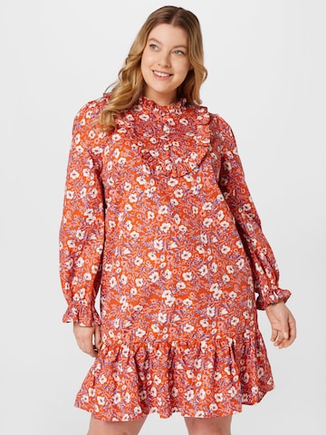 GLAMOROUS CURVE Shirt Dress in Orange: front