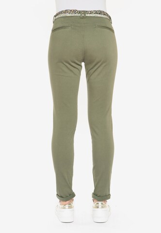 Le Temps Des Cerises Skinny Trousers 'DYLI' in Green