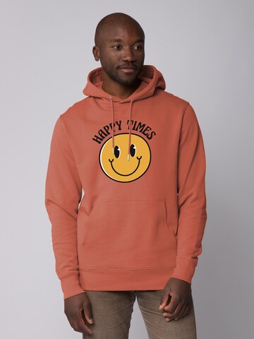 Sweat-shirt ' Happy times smiley emoji ' Watapparel en marron : devant