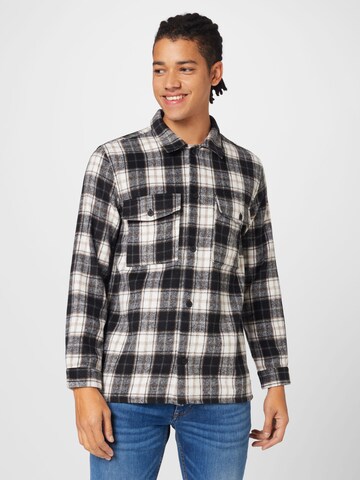 JUST JUNKIES Regular fit Button Up Shirt in Black: front