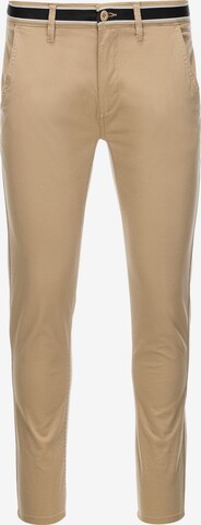 Pantalon chino 'P156' Ombre en beige : devant