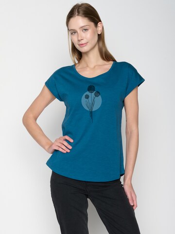 GREENBOMB Shirt 'Nature Allium' in Blauw: voorkant