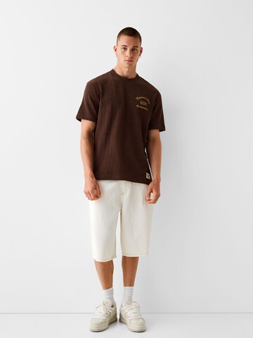 T-Shirt Bershka en marron