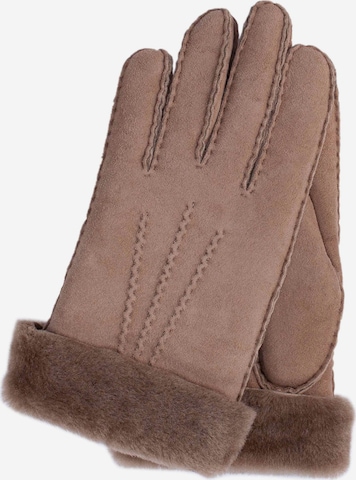 KESSLER Full Finger Gloves 'Ilvy' in Brown: front